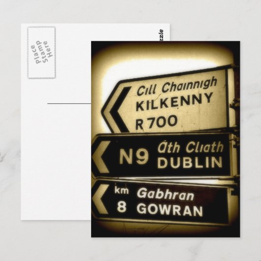 Ireland Roadside Signs Briefkaart (Voorkant / Achterkant)