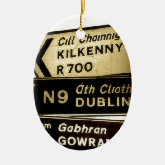 Ireland Roadside Signs Keramisch Ornament (Voorkant)