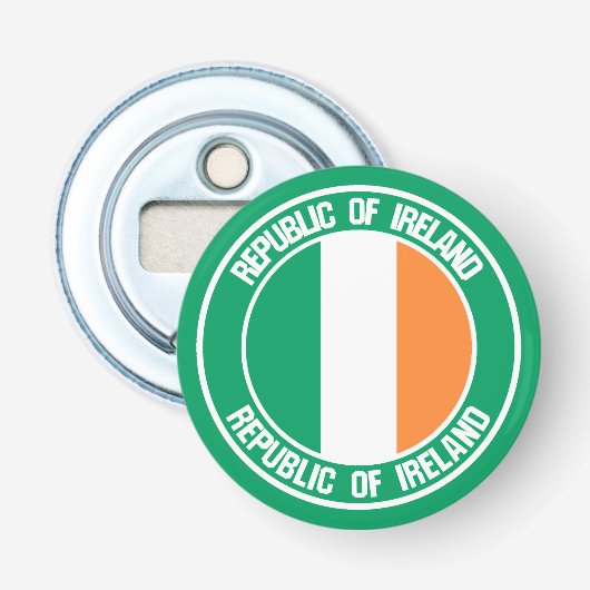 Ireland Round Emblem Button Flesopener (Voorkant)