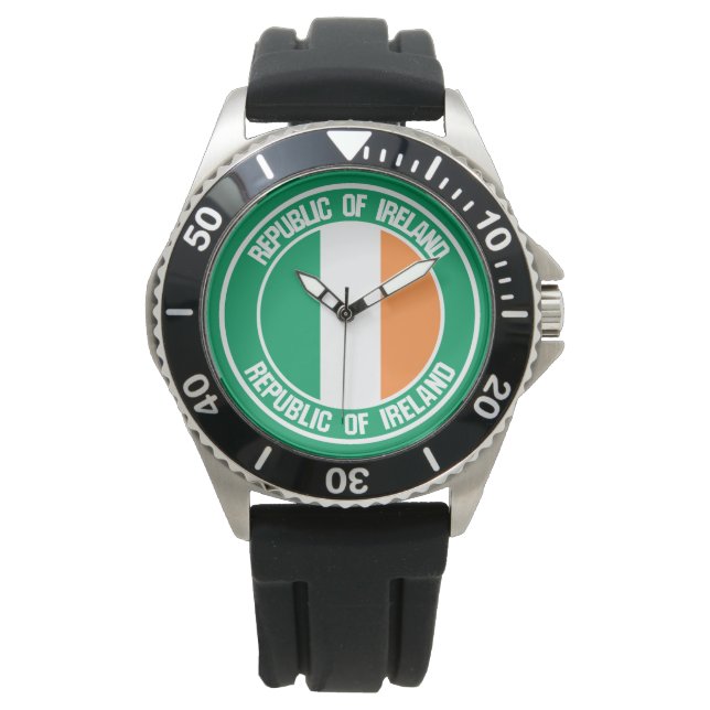 Ireland Round Emblem Horloge (Voorkant)