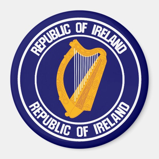 Ireland Round Emblem Magneet (Voorkant)
