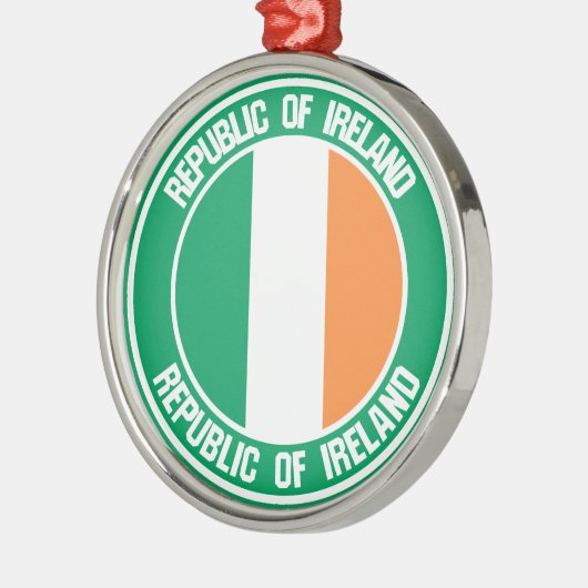 Ireland Round Emblem Metalen Ornament (Links)