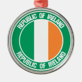 Ireland Round Emblem Metalen Ornament (Voorkant)