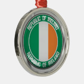 Ireland Round Emblem Metalen Ornament (Rechts)