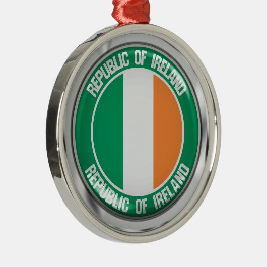 Ireland Round Emblem Metalen Ornament (Rechts)
