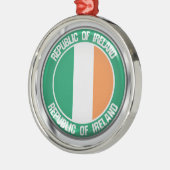 Ireland Round Emblem Metalen Ornament (Links)