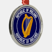 Ireland Round Emblem Metalen Ornament (Rechts)