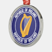 Ireland Round Emblem Metalen Ornament (Links)