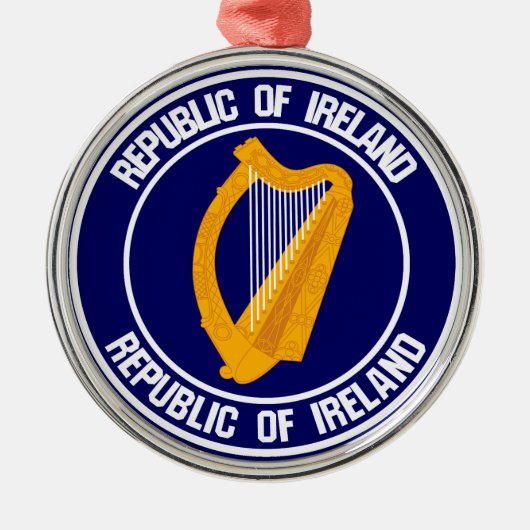 Ireland Round Emblem Metalen Ornament (Voorkant)