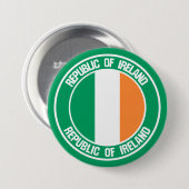 Ireland Round Emblem Ronde Button 7,6 Cm (Voorkant /achterkant)