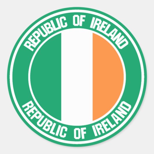 Ireland Round Emblem Ronde Sticker (Voorkant)