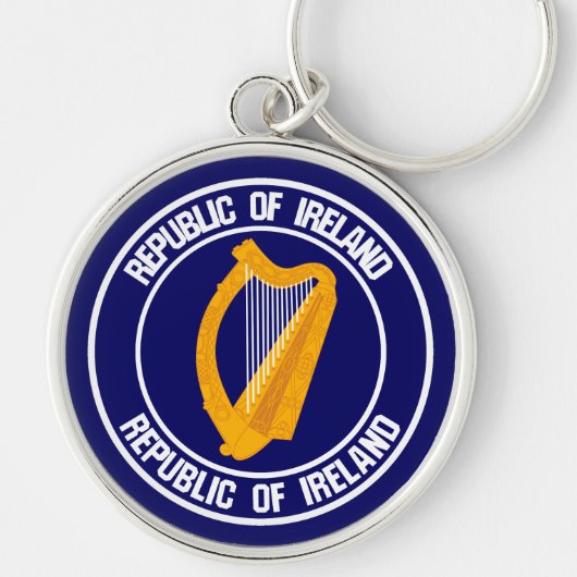 Ireland Round Emblem Sleutelhanger (Voorkant)