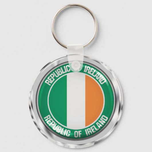 Ireland Round Emblem Sleutelhanger (Voorkant)