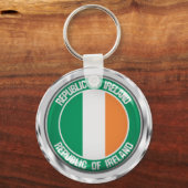 Ireland Round Emblem Sleutelhanger (Voorkant)