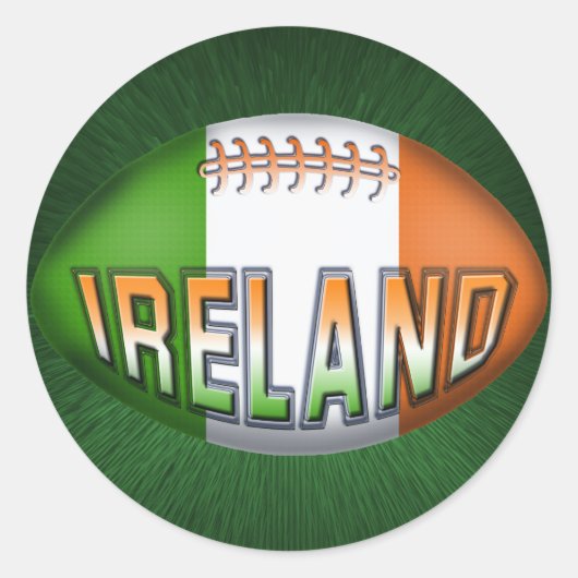 Ireland Rugby Ball Ronde Sticker (Voorkant)