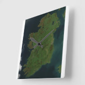 Ireland Satellite Map Clock Vierkante Klok (Hoek)