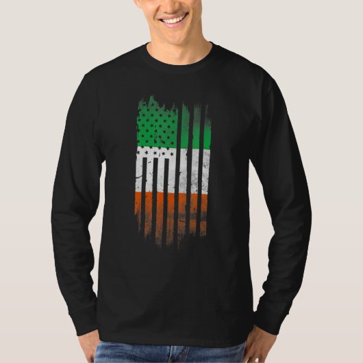 Ireland Shamrock American flag Patrick's day Cool  T-shirt (Voorkant)