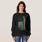 Ireland Shamrock Flag Saint Patricks Day Irish Ame Trui (Voorkant volledig)