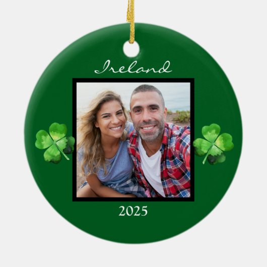 Ireland Shamrock Photo Ornament (Achterkant)