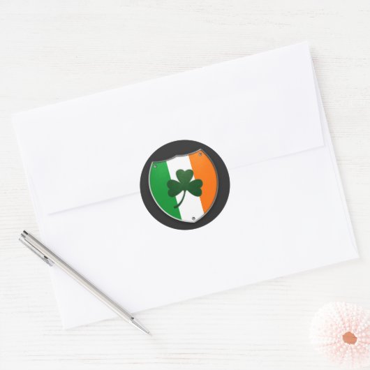Ireland Shamrock Shield Sticker (Envelop)