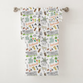 Ireland Sketch Doodle Pattern Bad Handdoek (Insitu)