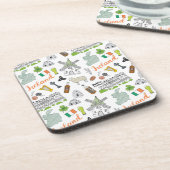 Ireland Sketch Doodle Pattern Bier Onderzetter (Linkerzijde)