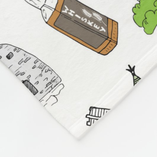 Ireland Sketch Doodle Pattern Fleece Deken (Hoek)