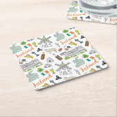 Ireland Sketch Doodle Pattern Kartonnen Onderzetters (Schuin)