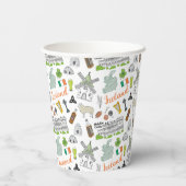 Ireland Sketch Doodle Pattern Papieren Bekers (Achterkant)