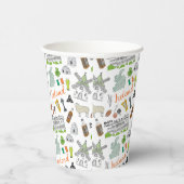 Ireland Sketch Doodle Pattern Papieren Bekers (Rechts)