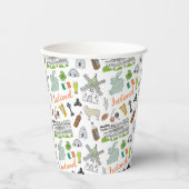 Ireland Sketch Doodle Pattern Papieren Bekers (Voorkant)