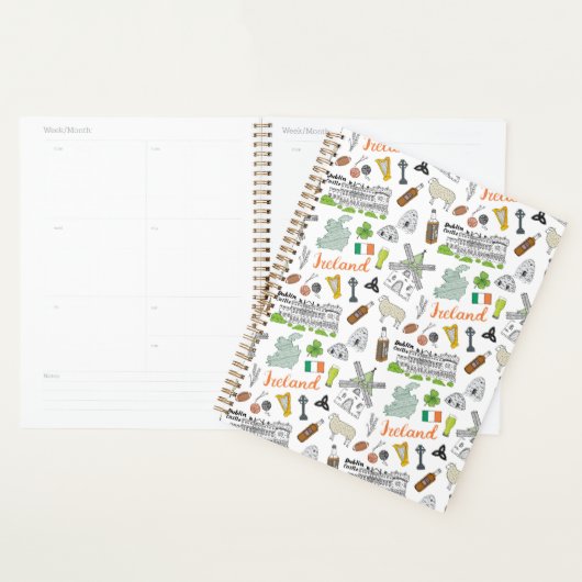 Ireland Sketch Doodle Pattern Planner (Display)