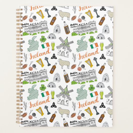 Ireland Sketch Doodle Pattern Planner (Voorkant)