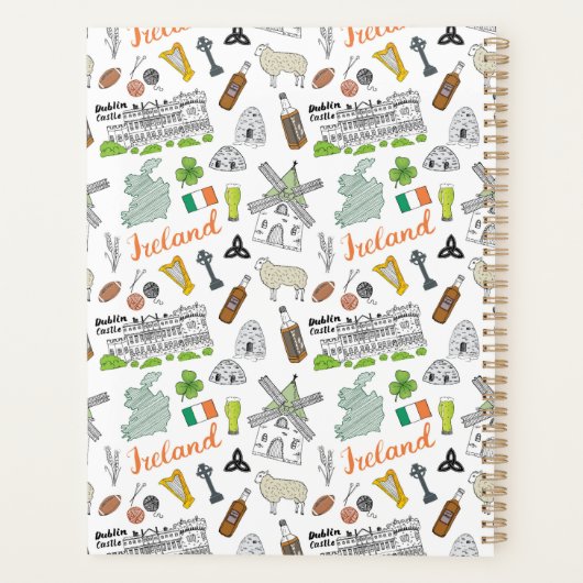 Ireland Sketch Doodle Pattern Planner (Achterkant)