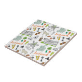 Ireland Sketch Doodle Pattern Tegeltje (Zijkant)