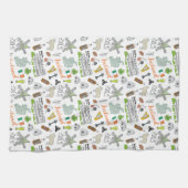 Ireland Sketch Doodle Pattern Theedoek (Horizontaal)
