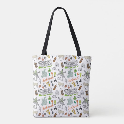 Ireland Sketch Doodle Pattern Tote Bag (Achterkant)