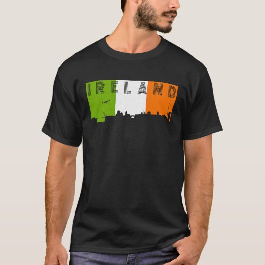 Ireland Skyline Irish Flag Vacation Travel T-shirt (Voorkant)