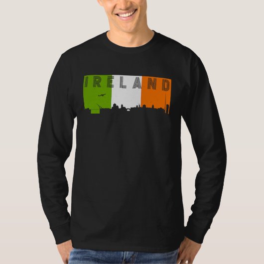 Ireland Skyline Irish Flag Vacation Travel T-shirt (Voorkant)