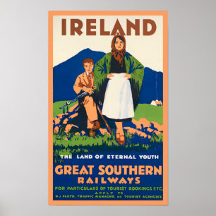 Ireland Southern Railways vintage Poster