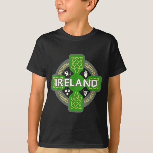 Ireland St Patrick Day Celtic Cross Green T-shirt (Voorkant)