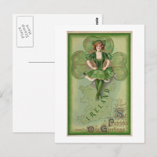 Ireland St Patrick's Day Groeten - Briefkaart (Voorkant / Achterkant)