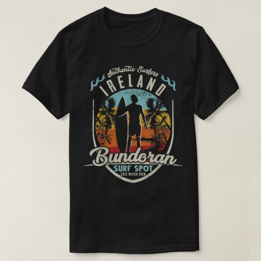 Ireland Surfing Surf Retro Surfer Bundoran T-shirt (Design voorkant)
