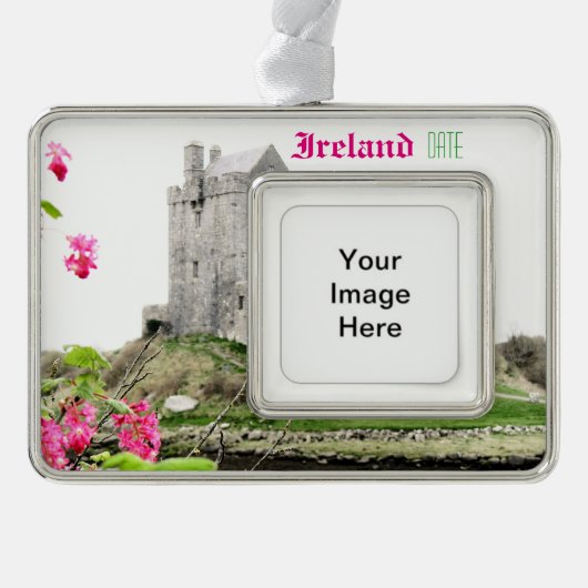 Ireland Travel Kerstversiering  Verzilverd Omlijst Ornament (Voorkant)