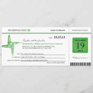 Ireland Wedding Boarding Pass Kaart