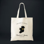 Ireland Wedding Welcome Bag, Black & Gold Tote Bag<br><div class="desc">Het weekend van de bruiloft heet cadeautas voor gasten uit de stad voor je bruiloft,  met afbeelding van Ierland,  met gouden hart.  Vul het tas met je favoriete godies.</div>