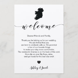 Ireland Wedding Welcome Letter & Itinerary Kaart