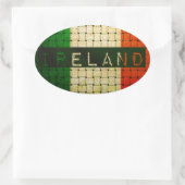 Ireland Woven Flag Ovale Sticker (Tas)