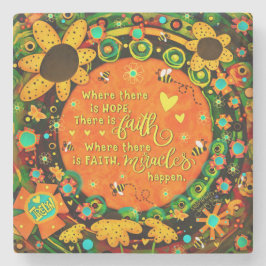Irelyn's Faith Miracle Floral Fun Stenen Onderzetter