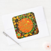 Irelyn's Faith Miracle Floral Fun Vierkante Sticker (Envelop)